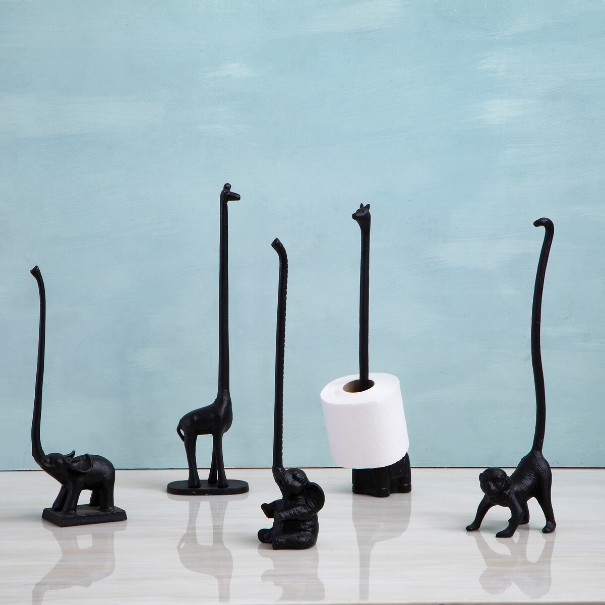 So'home Unisex Black Elephant With Tail Toilet Roll Holder