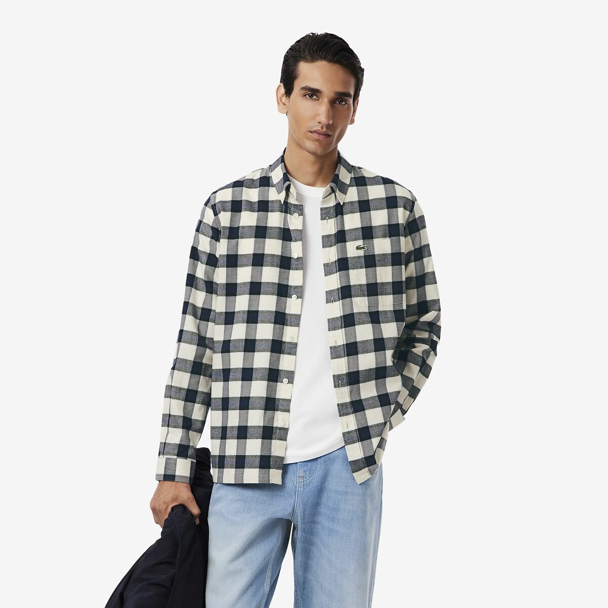 Chemise regular fit en cotton gratté