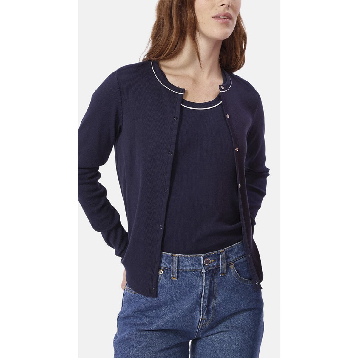 Petit Bateau Cotton Cardigan Women's Navy Extra Small