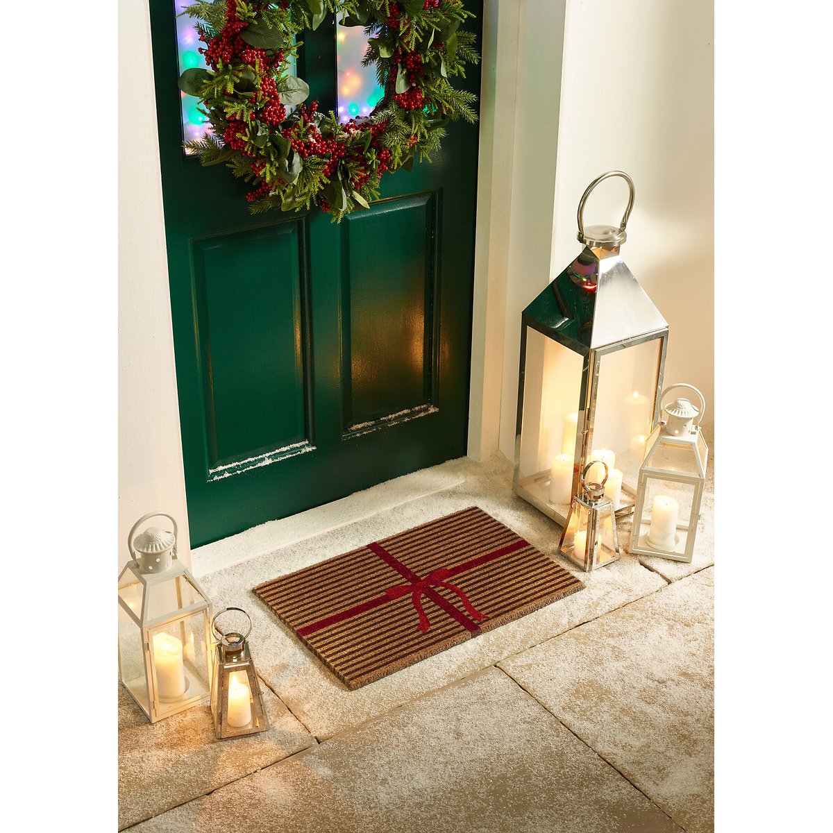 My Mat Christmas Gift Wrapped Coir Doormat Multi-Coloured Medium - La Redoute - Image 1