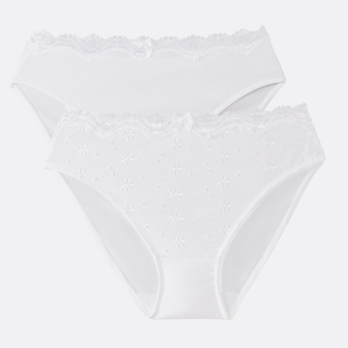 La Redoute Collections Lote de 2 bragas de algodón bordado Galya. Blanco