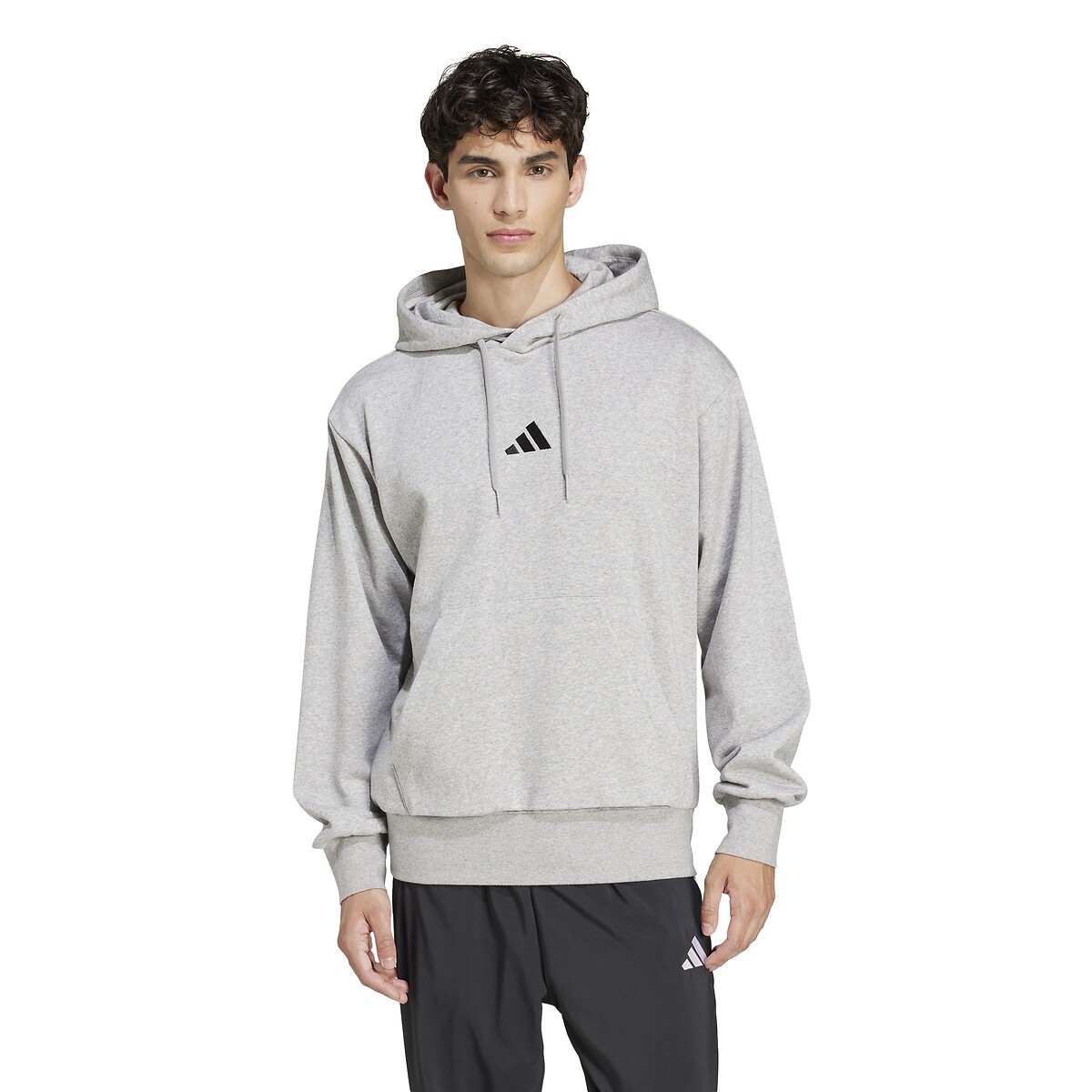 Adidas Sportswear Feelcozy Essential Hoodie Sweatshirt Men's Grey Marl Xxl