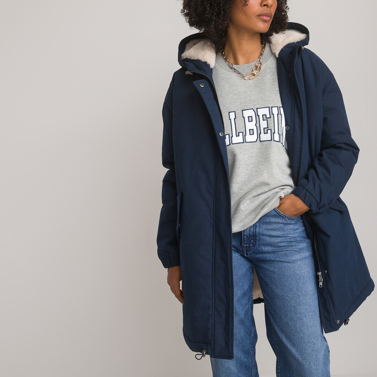 LA REDOUTE COLLECTIONS Halflange oversized parka met kap