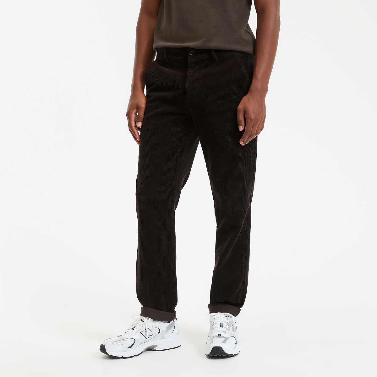 Pantalon chino regular en velours