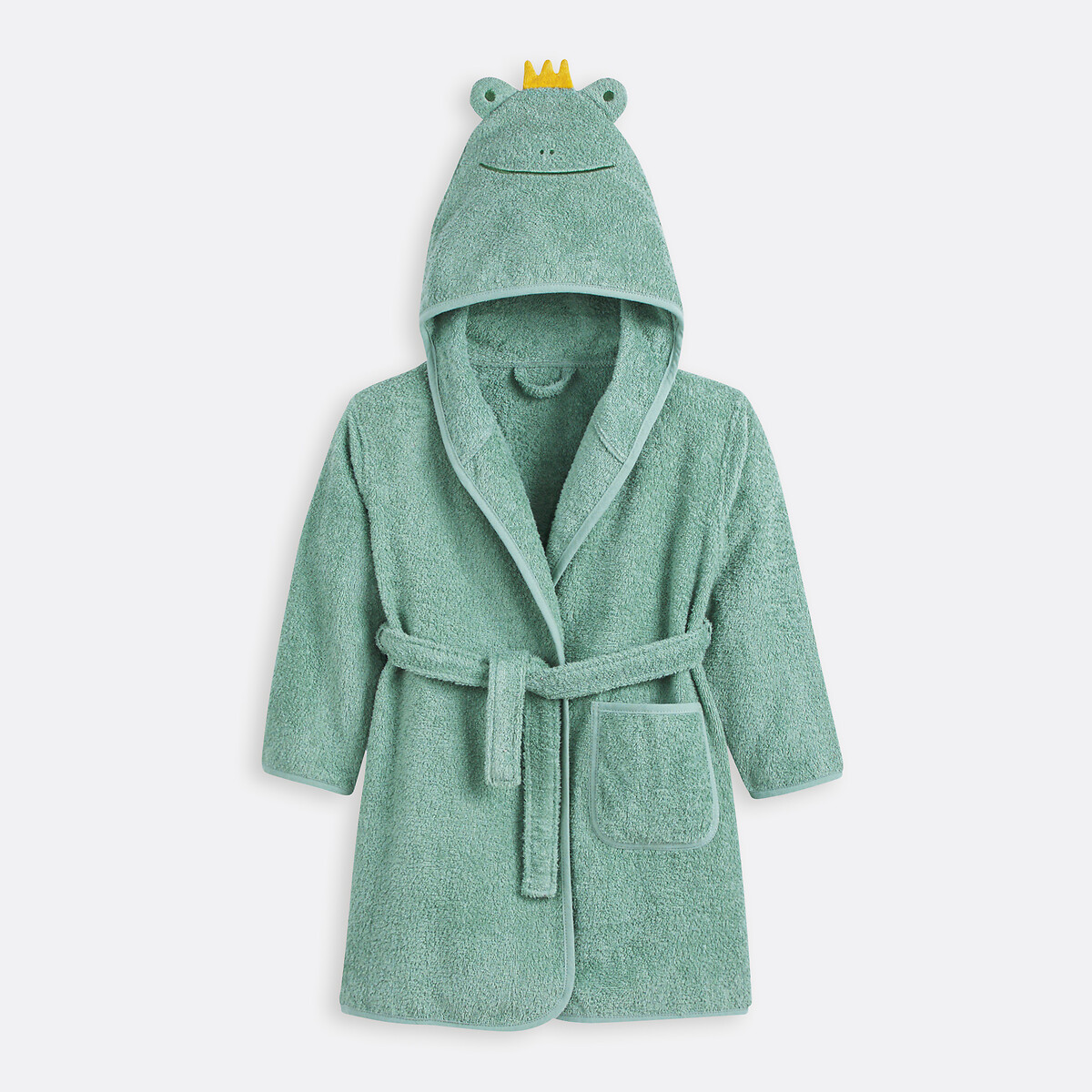 La Redoute Interieurs Rainette 400G/M2 Organic Cotton Bathrobe Unisex Grey-Green 8Y (126Cm)