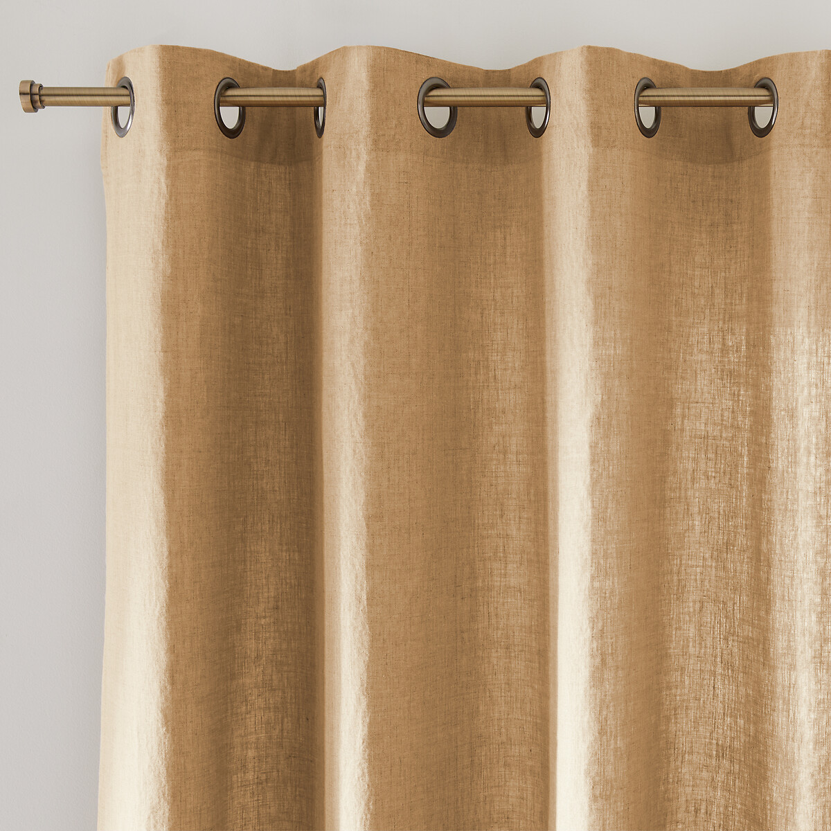 La Redoute Interieurs Onega Washed Linen Curtain With Eyelets Unisex Sand Size D260 X W135cm