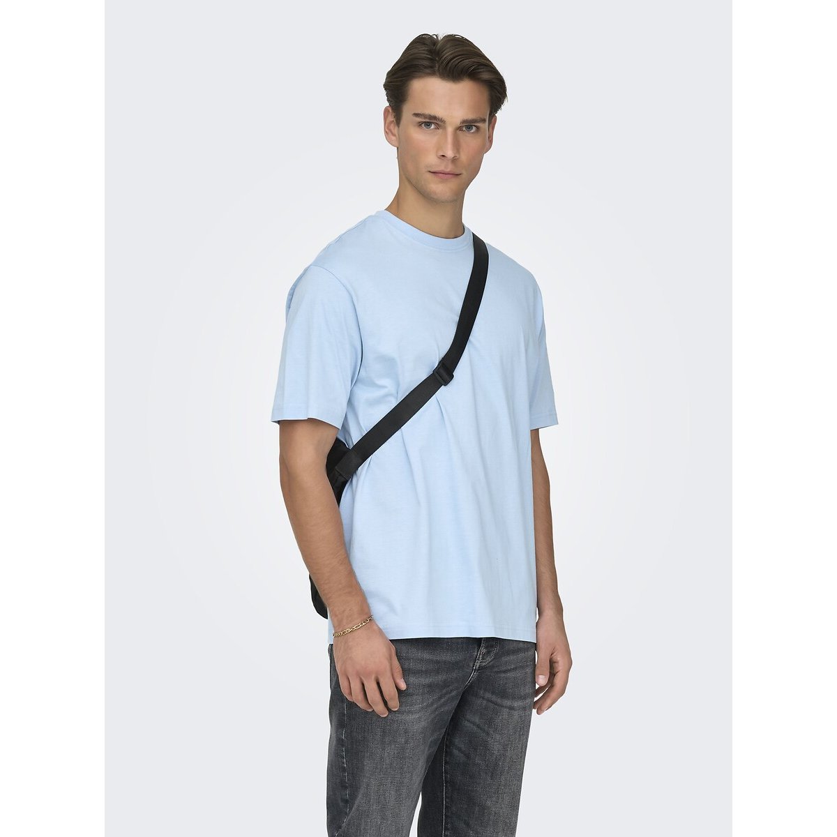 Only & Sons Loose Fit T-Shirt With Crew Neck Men's Sky Blue Large