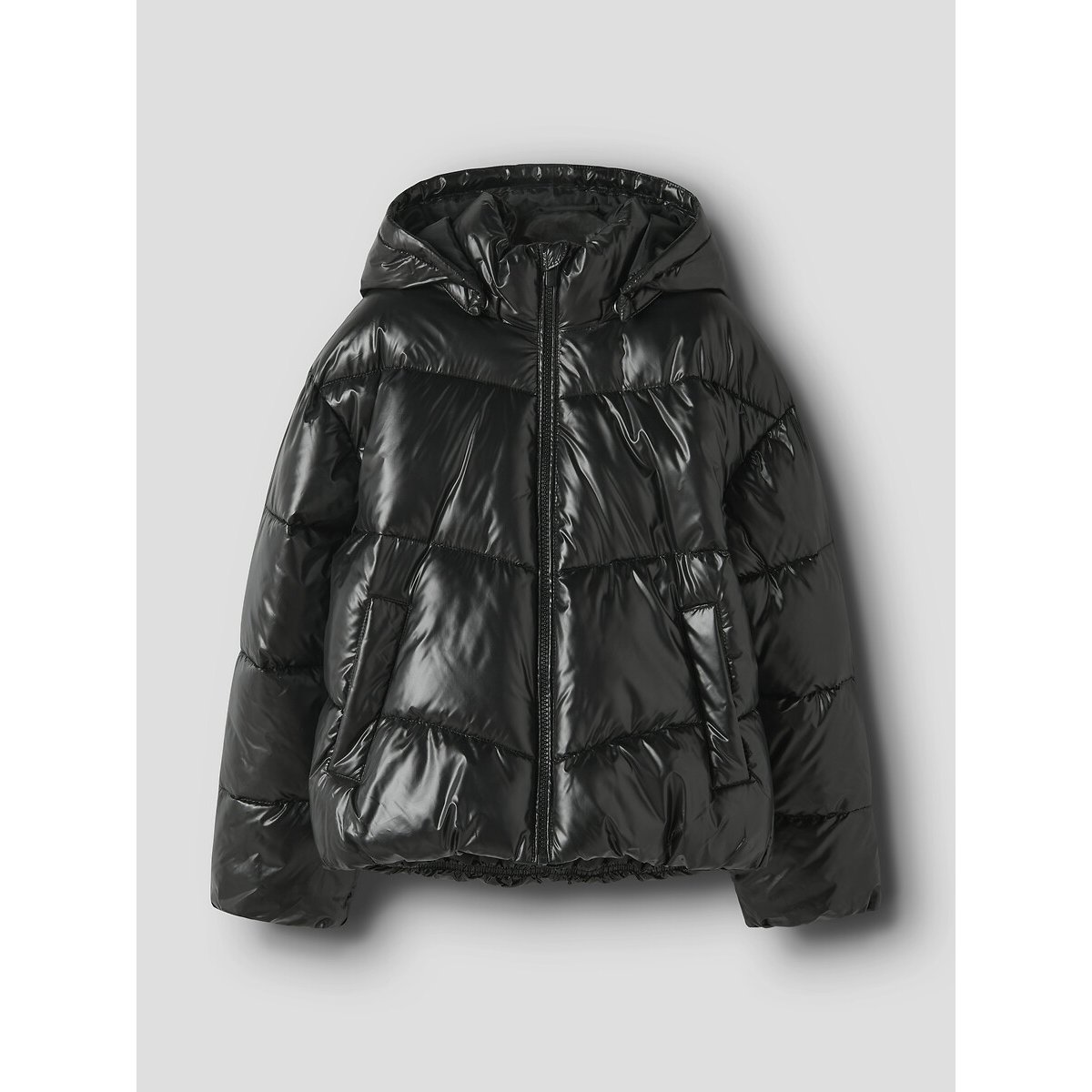 NAME IT Chaqueta acolchada brillante con capucha. Color