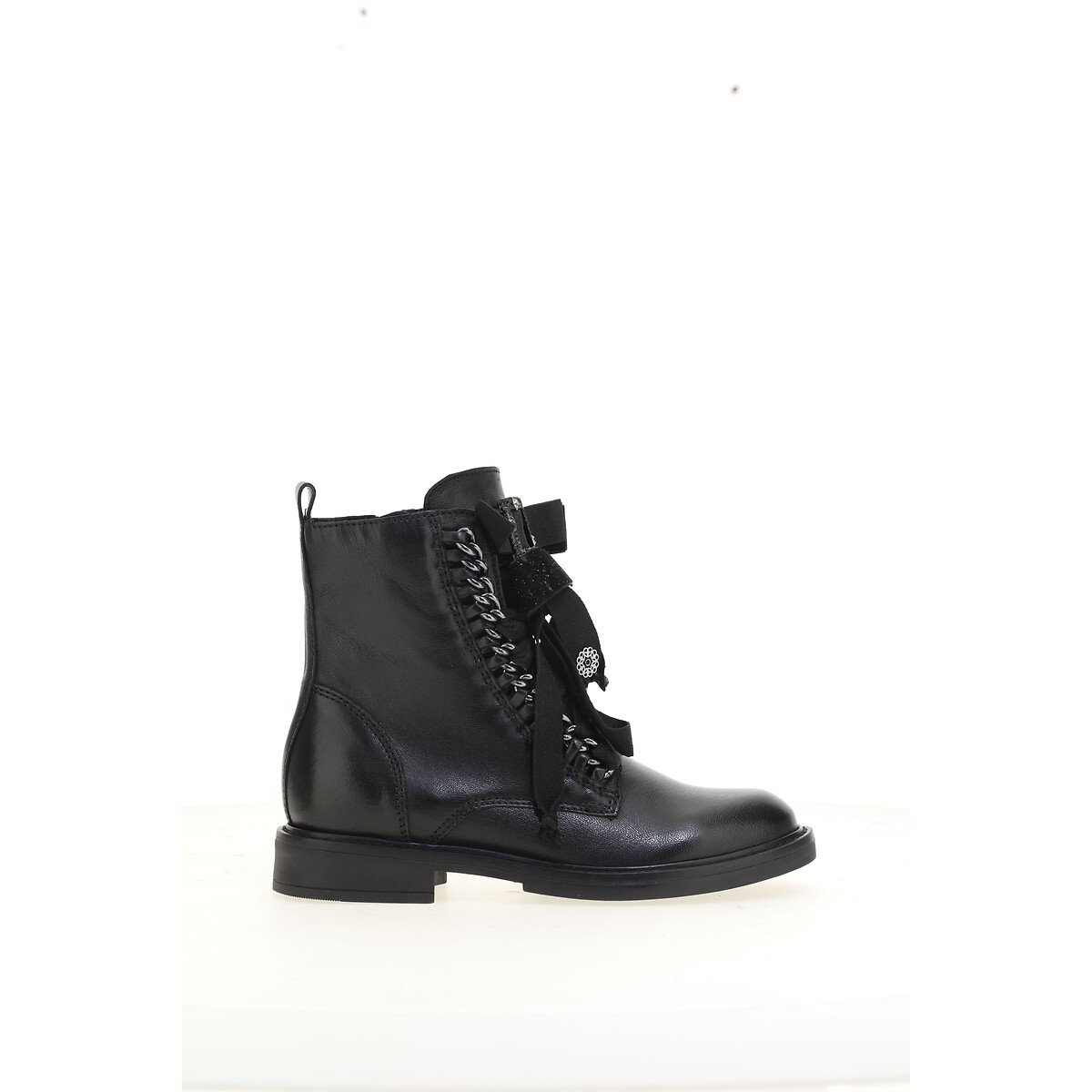 Mjus Leather Jewelled Ankle Boots With Laces Women's Black Size 36 (3.5)
