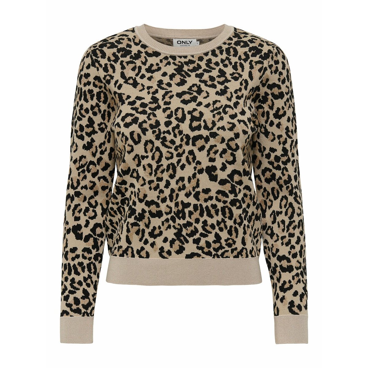Only Trui Met Luipaardprint, Lange Mouwen, Ronde Hals