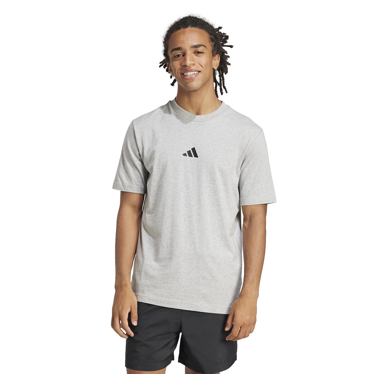 Adidas Sportswear Essential Logo Short-Sleeved T-Shirt Men's Grey Marl Xxl