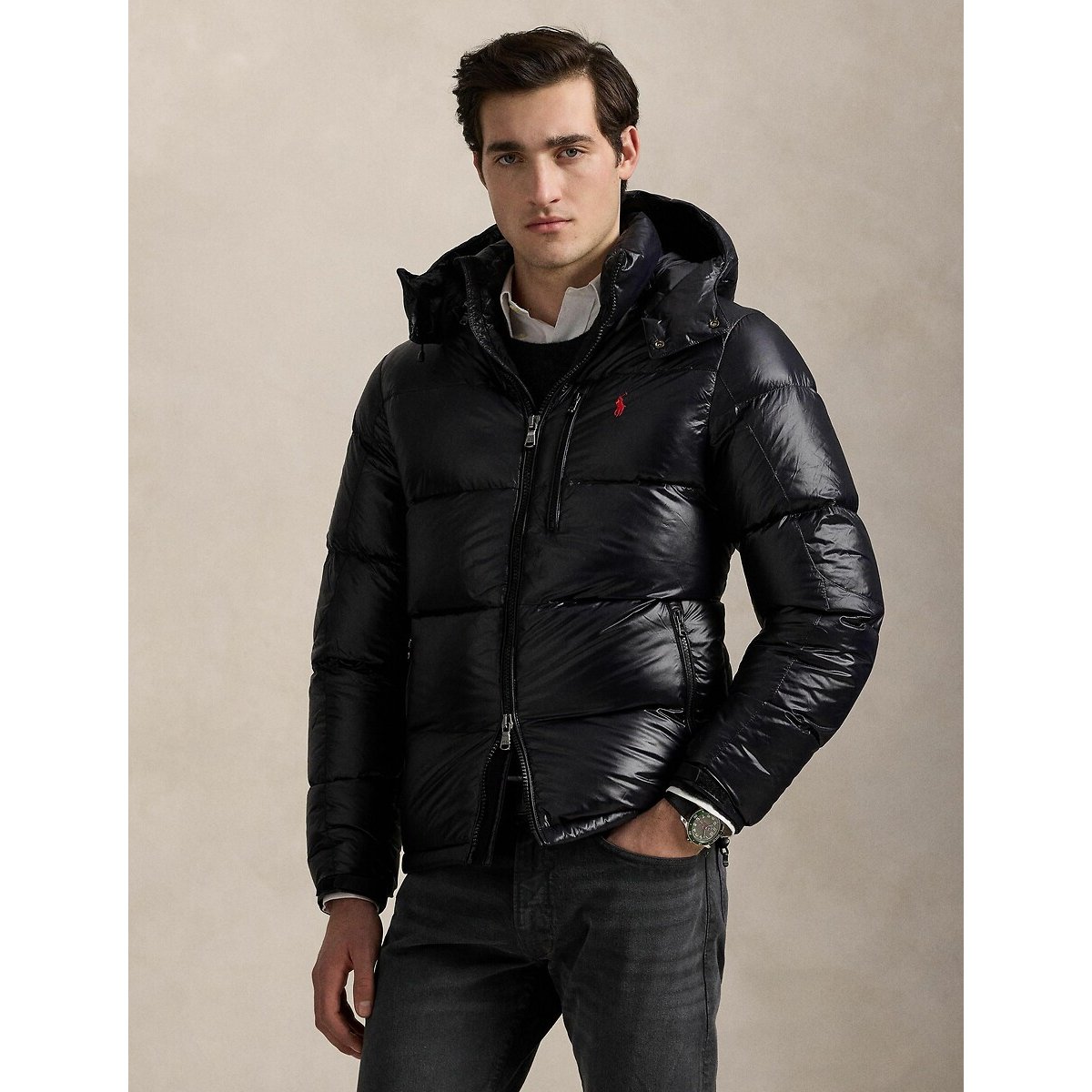 Polo Ralph Lauren Gorham Sparkly Padded Jacket Men's Black Large