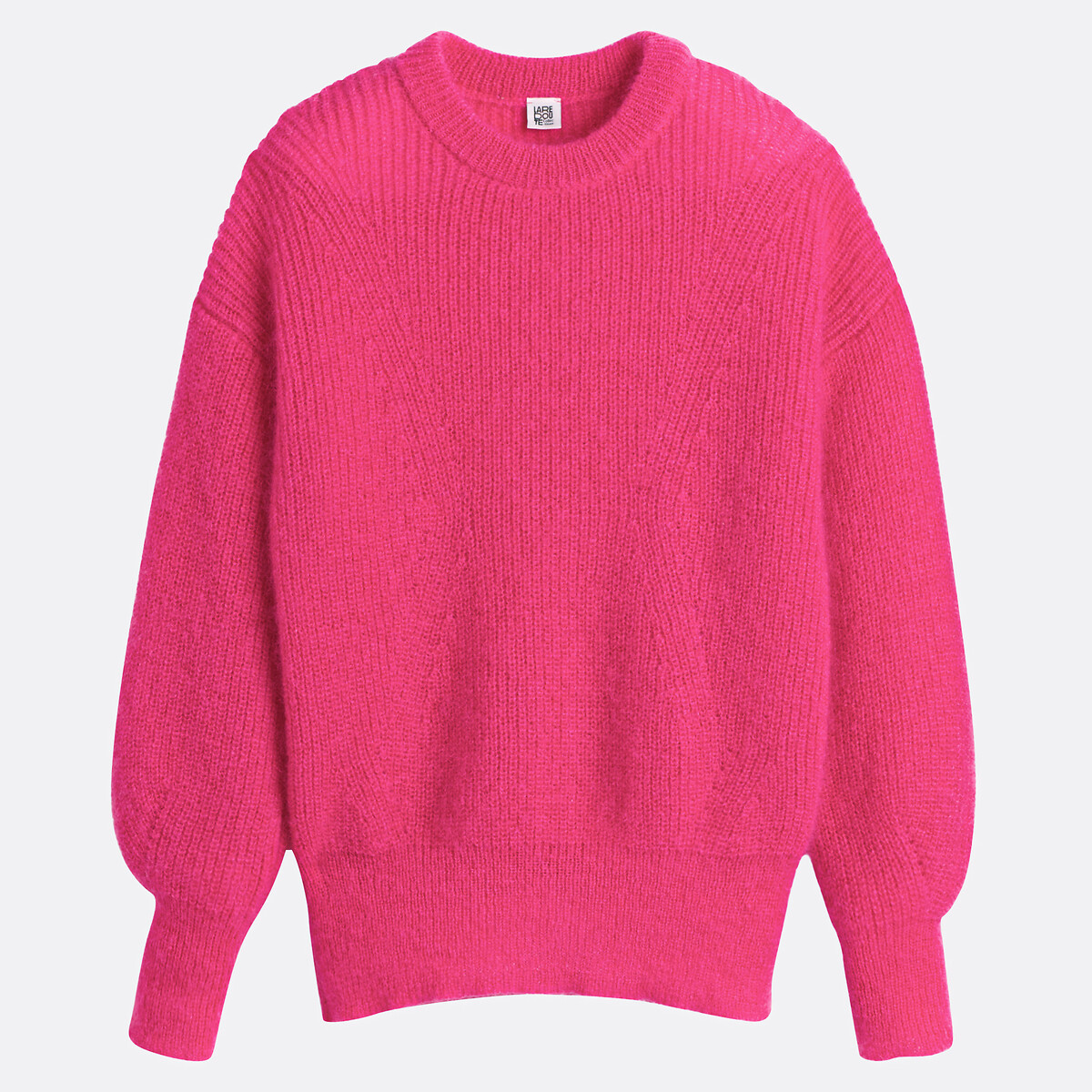 La Redoute Collections Wool Mix Jumper With Crew Neck Women's Pink Small