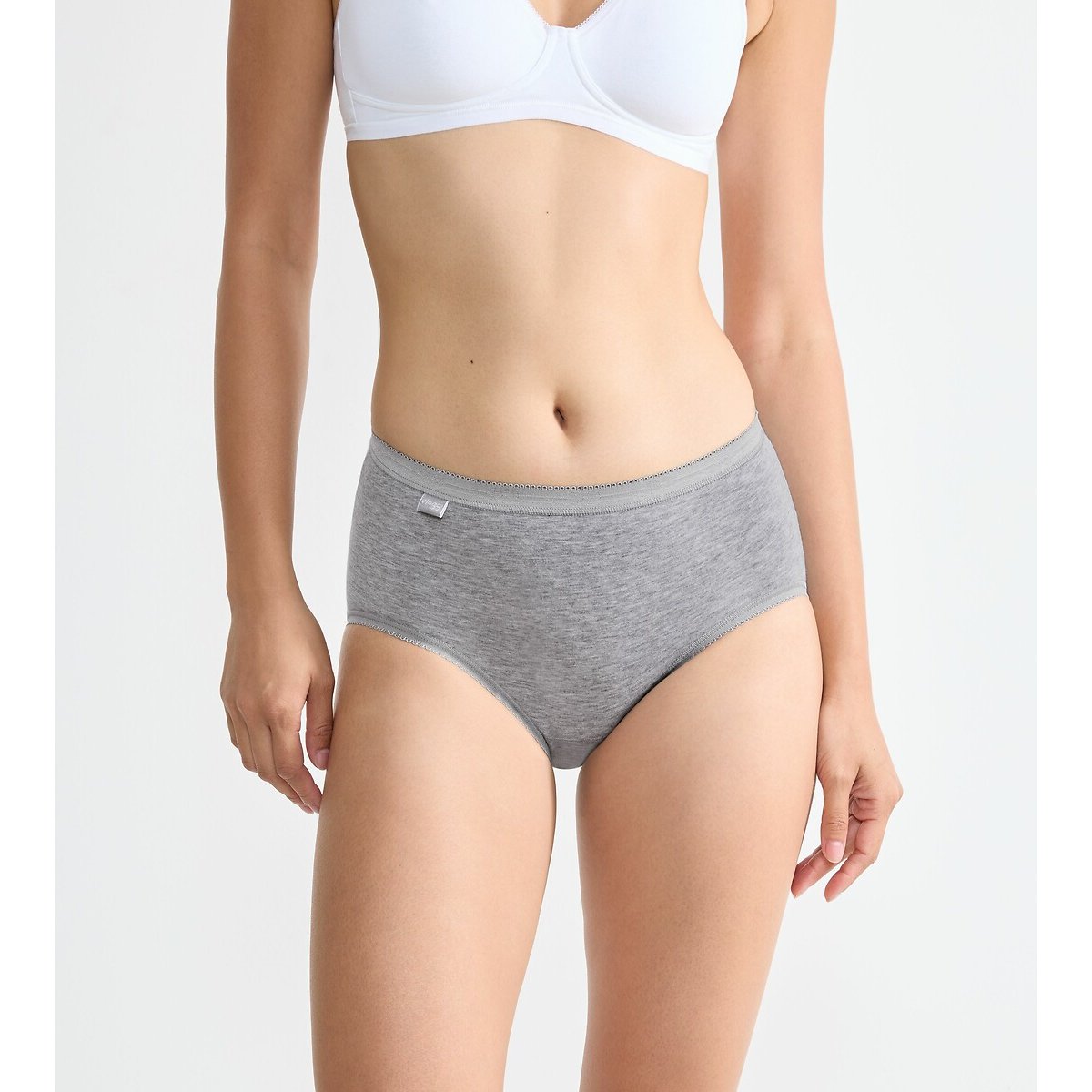 Sloggi Women's Navy+Blue+Grey+Mother Of Pearl Pack Of 4 Basic+ Midi Knickers In Cotton Size 14