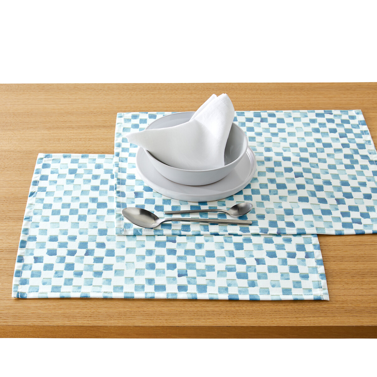 LA REDOUTE INTERIEURS Set van 2 placemats in gecoat katoen, Rossano