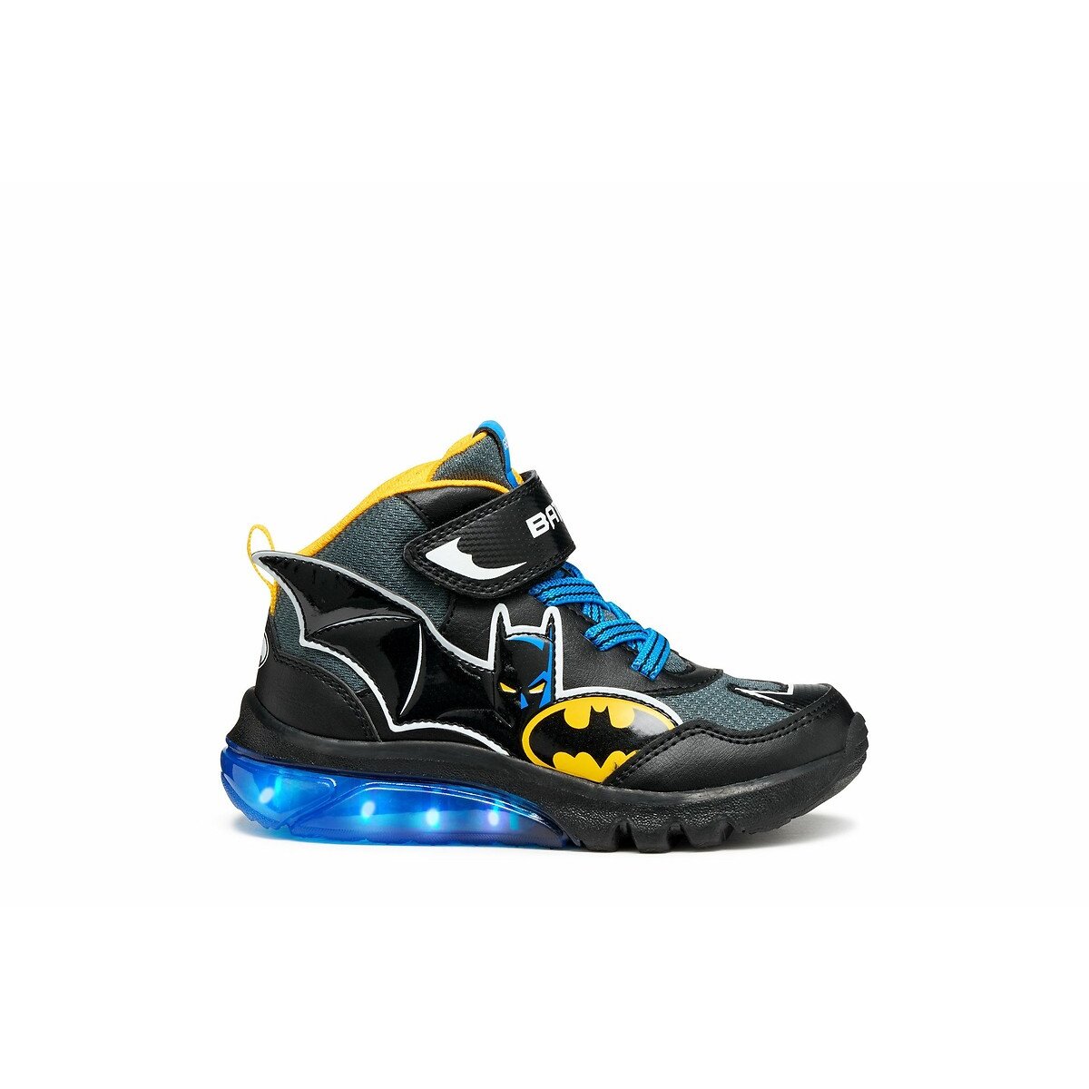 Geox Ciberdron X Ba Led Breathable High Top Trainers Black/Yellow Size 38 (5) Kids