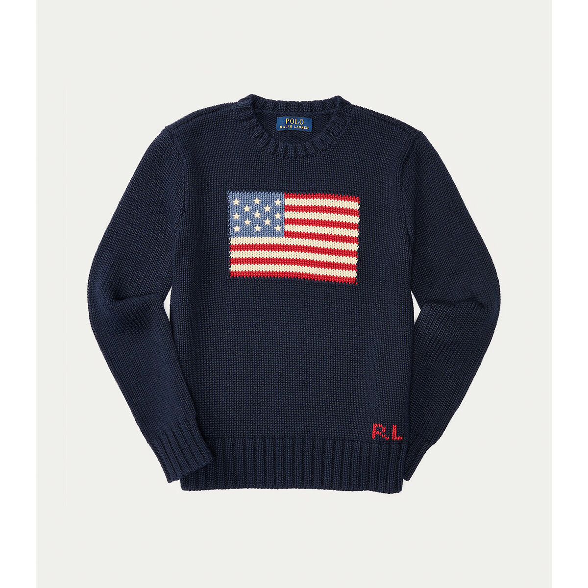 Pull col rond avec drapeau