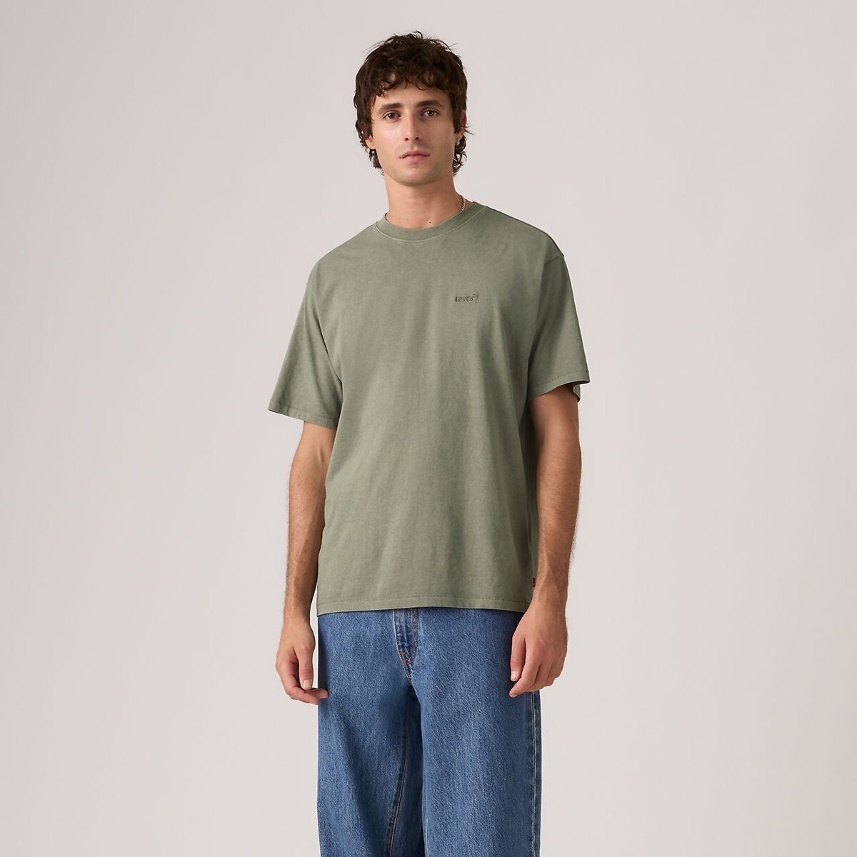 Levi's Crew Neck T-Shirt With Short Sleeves Men's Grey Green Large