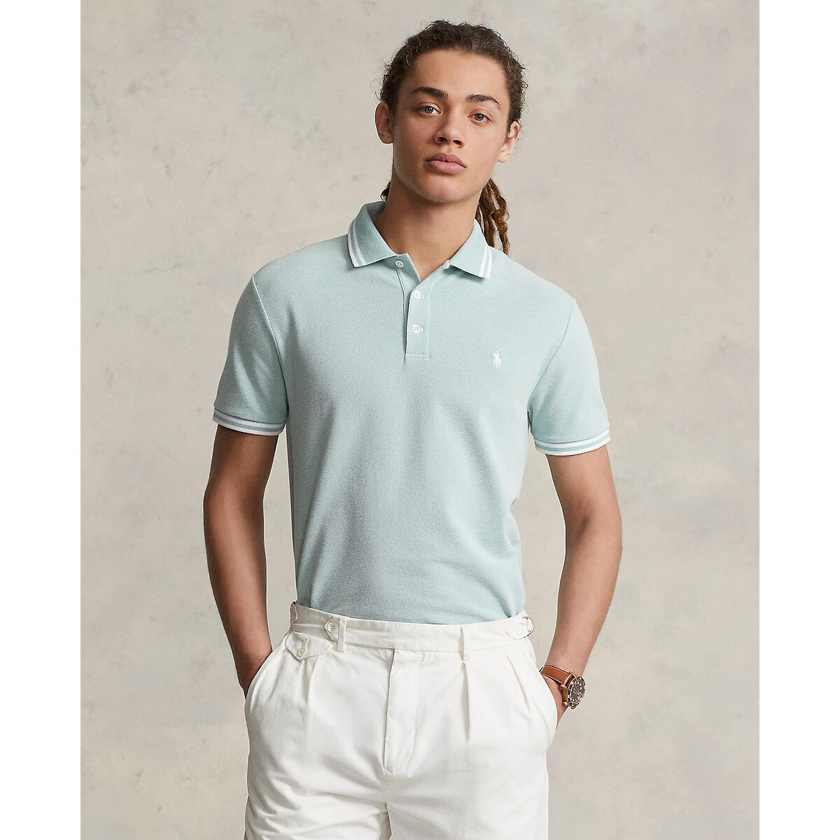 Polo ralph lauren Polo in stretch, korte mouwen, geborduurd logo