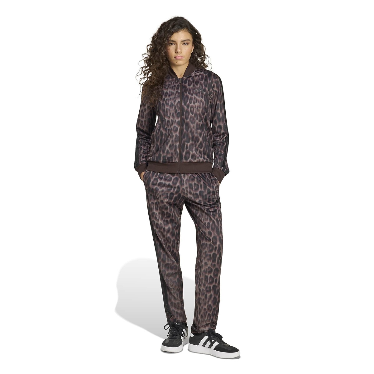 Adidas Sportswear Essentials 3 Stripes Tracksuit Women's Leopard Print Small
