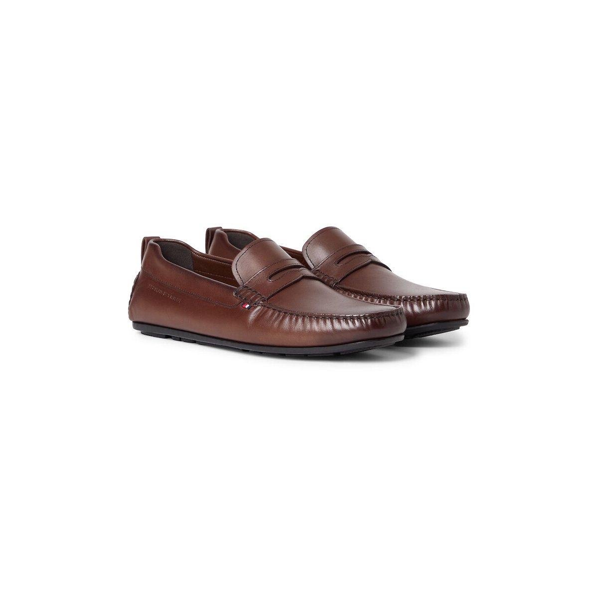 Tommy Hilfiger Leather Loafers Men's Dark Brown Size 44 (9.5)