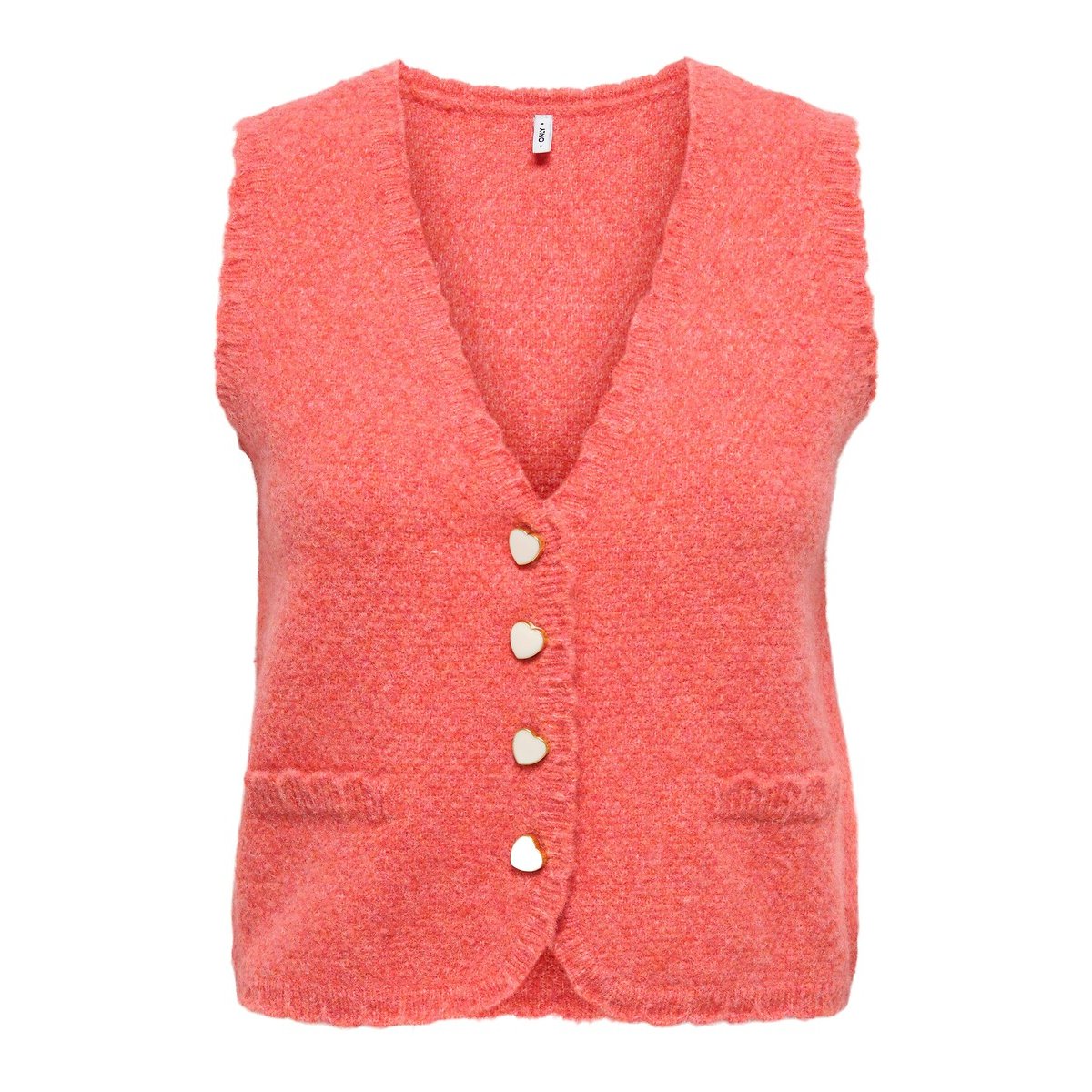 Only Sleeveless V-Neck Cardigan Women's Coral Small