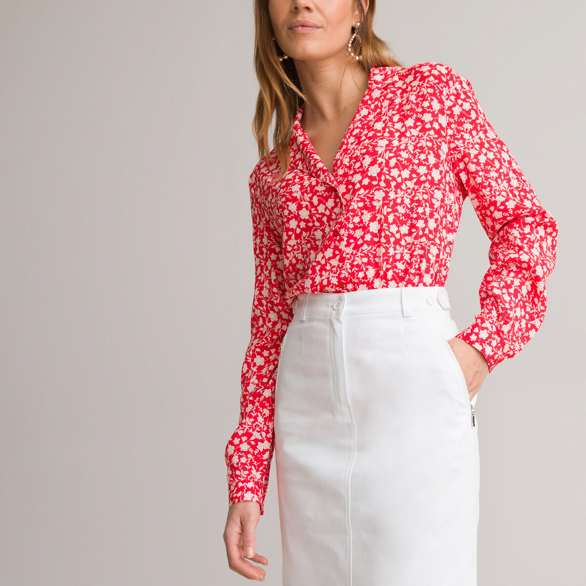 ANNE WEYBURN Blouse met bloemenprint en lange mouwen