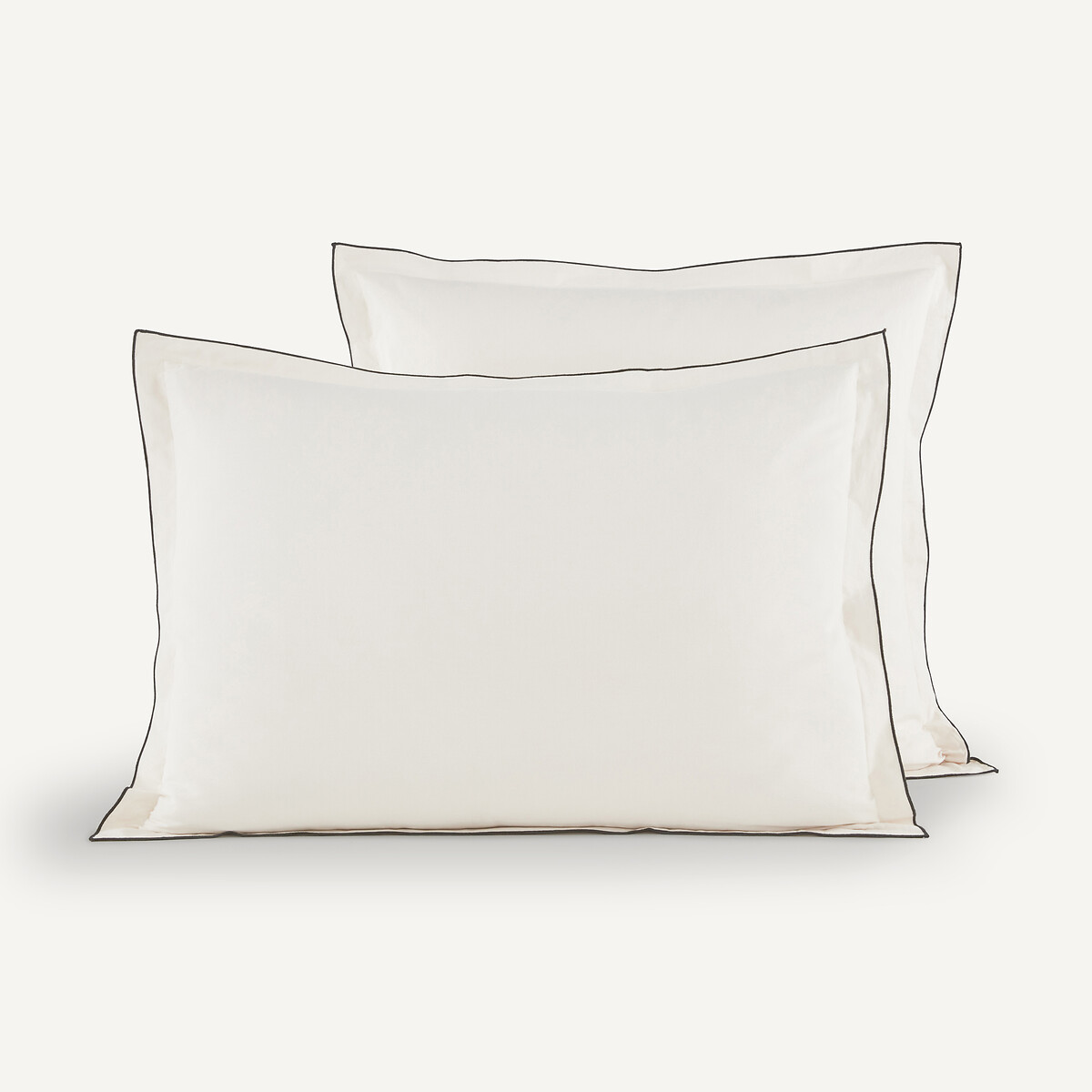 Am.pm Washed Cotton Voile Pillowcase Unisex Chalk Square (65X65cm)