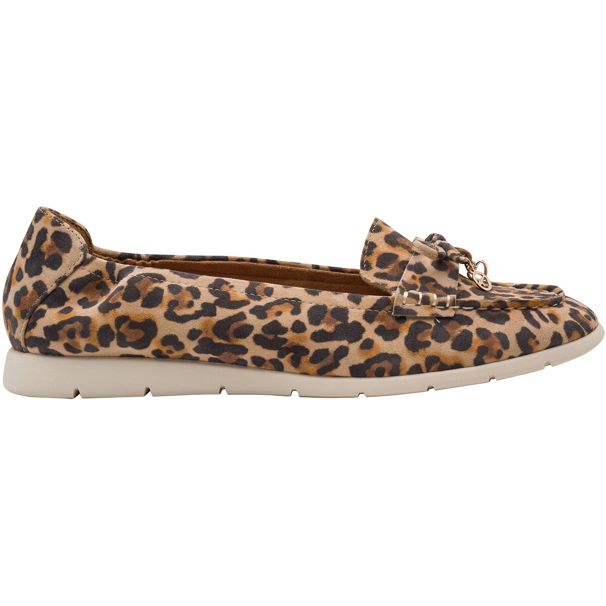 Tamaris Suede Loafers Women's Leopard Print Size 39