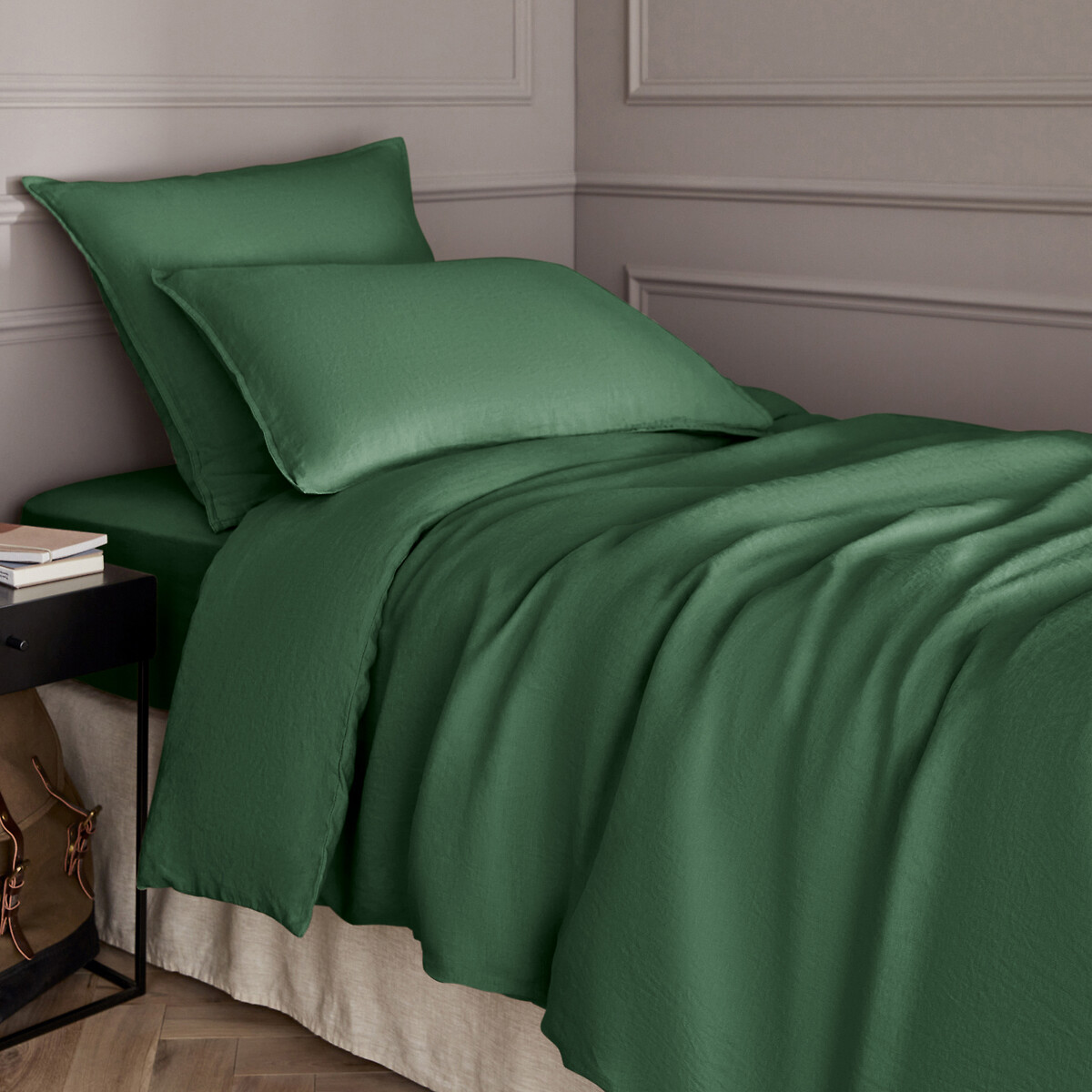Am.pm Elina Washed Linen Child's Duvet Cover Unisex Green Single (140X200cm)