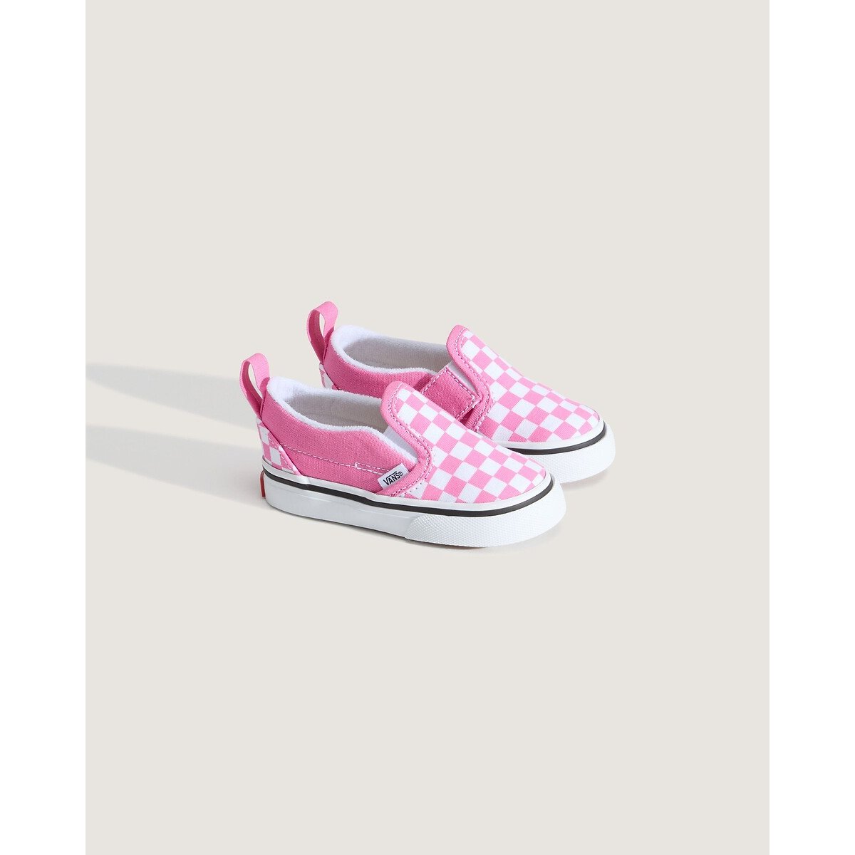 Vans Classic Slip-On V Trainers Girls Pink/White Size 26 (8.5) Kids