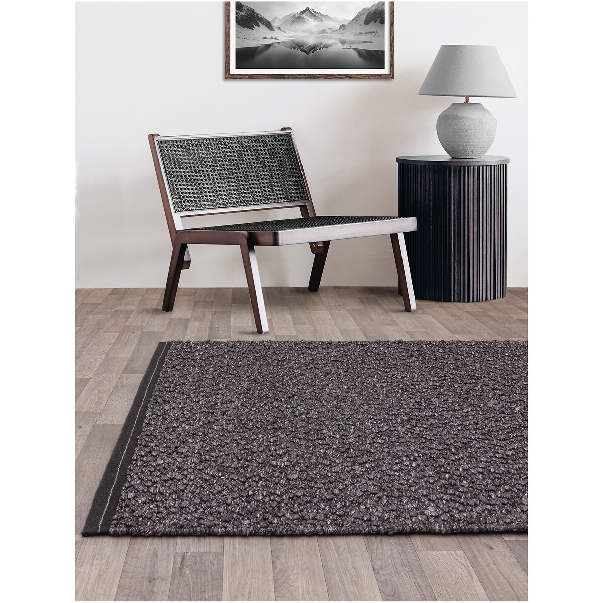 Boucle Textured Border Rug