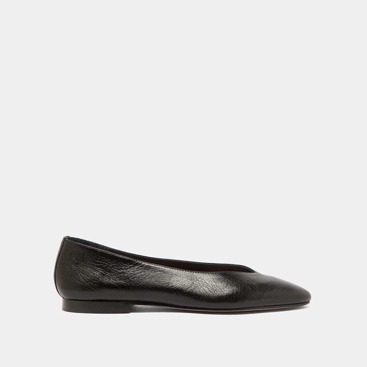 Jonak Dassus Almond Toe Leather Ballet Pumps Women's Black Size 38 (5)