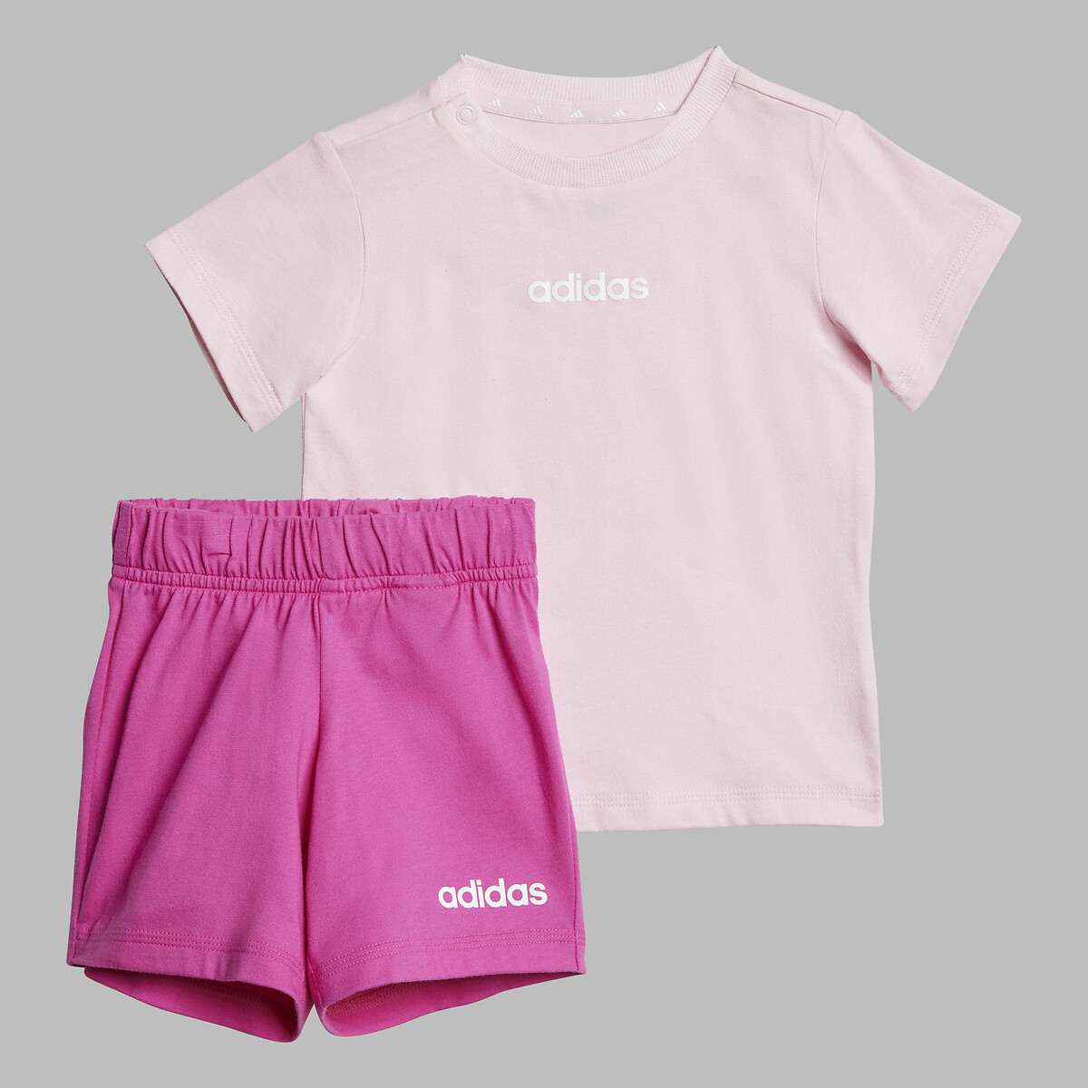 Adidas Sportswear T-Shirt/Shorts Outfit Pink/Dark Pink 9/12M Size (71 To 74Cm)