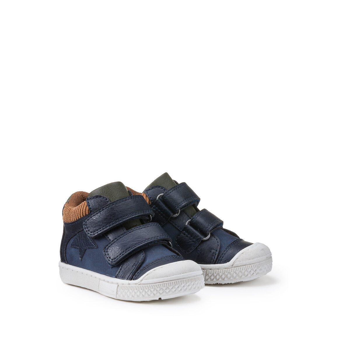 La Redoute Collections High Top Trainers With Touch 'N' Close Fastening Navy Blue Size 21 (4.5) Kids