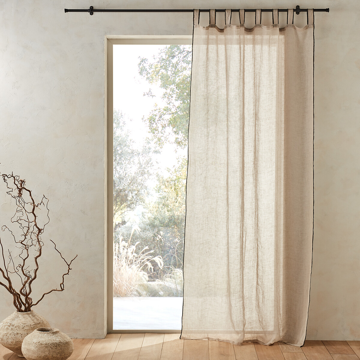 Am.pm Tazina Linen Voile Curtain Unisex Natural Size W140 X D260cm