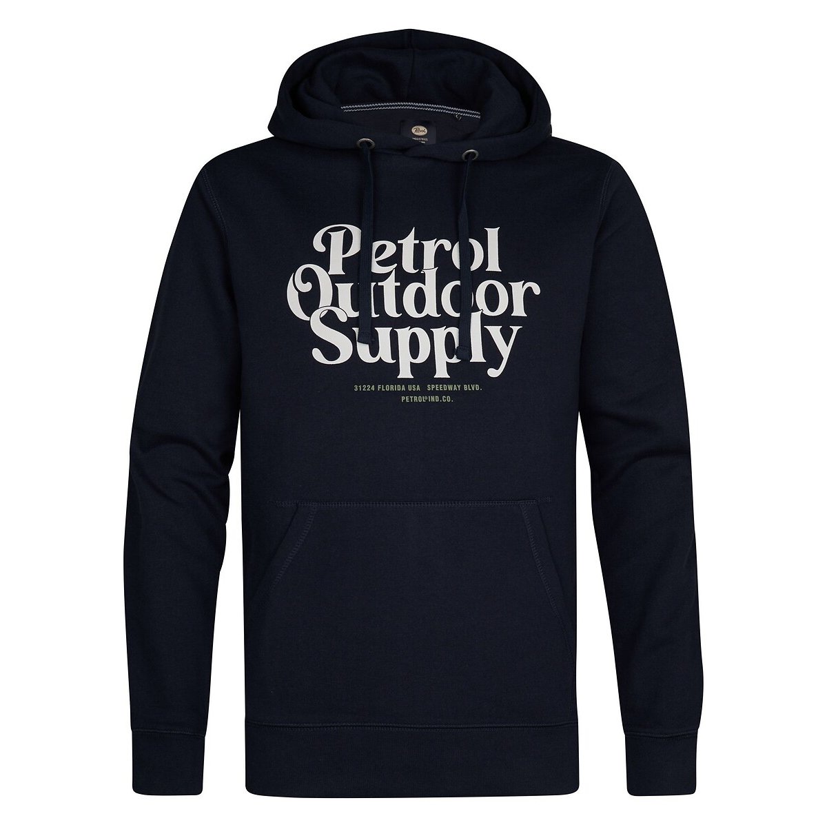 Petrol Industries Logo Print Hoodie Men's Navy Blue Large