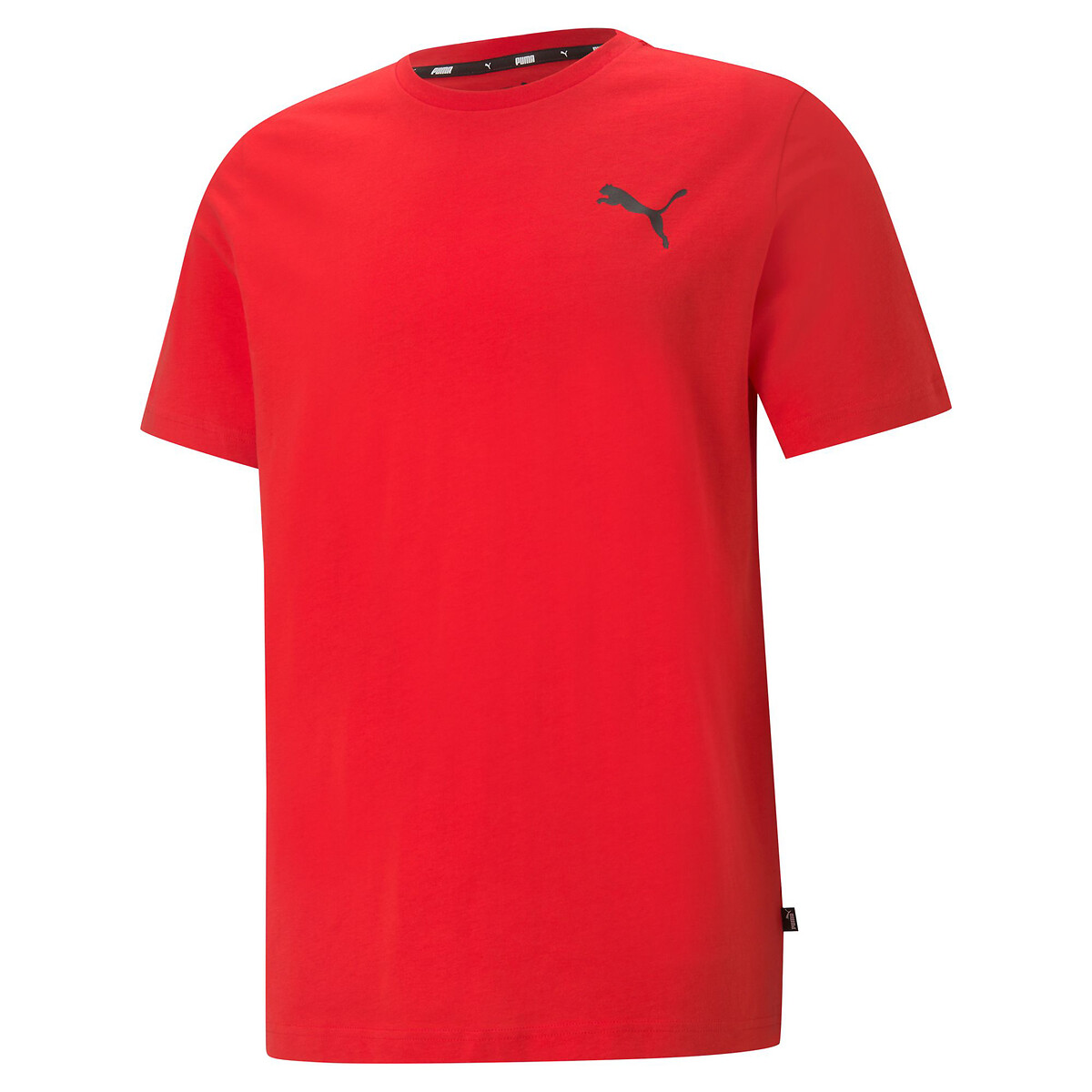Puma Essential Cotton T-Shirt With Logo Print And Short Sleeves Men's Red Medium