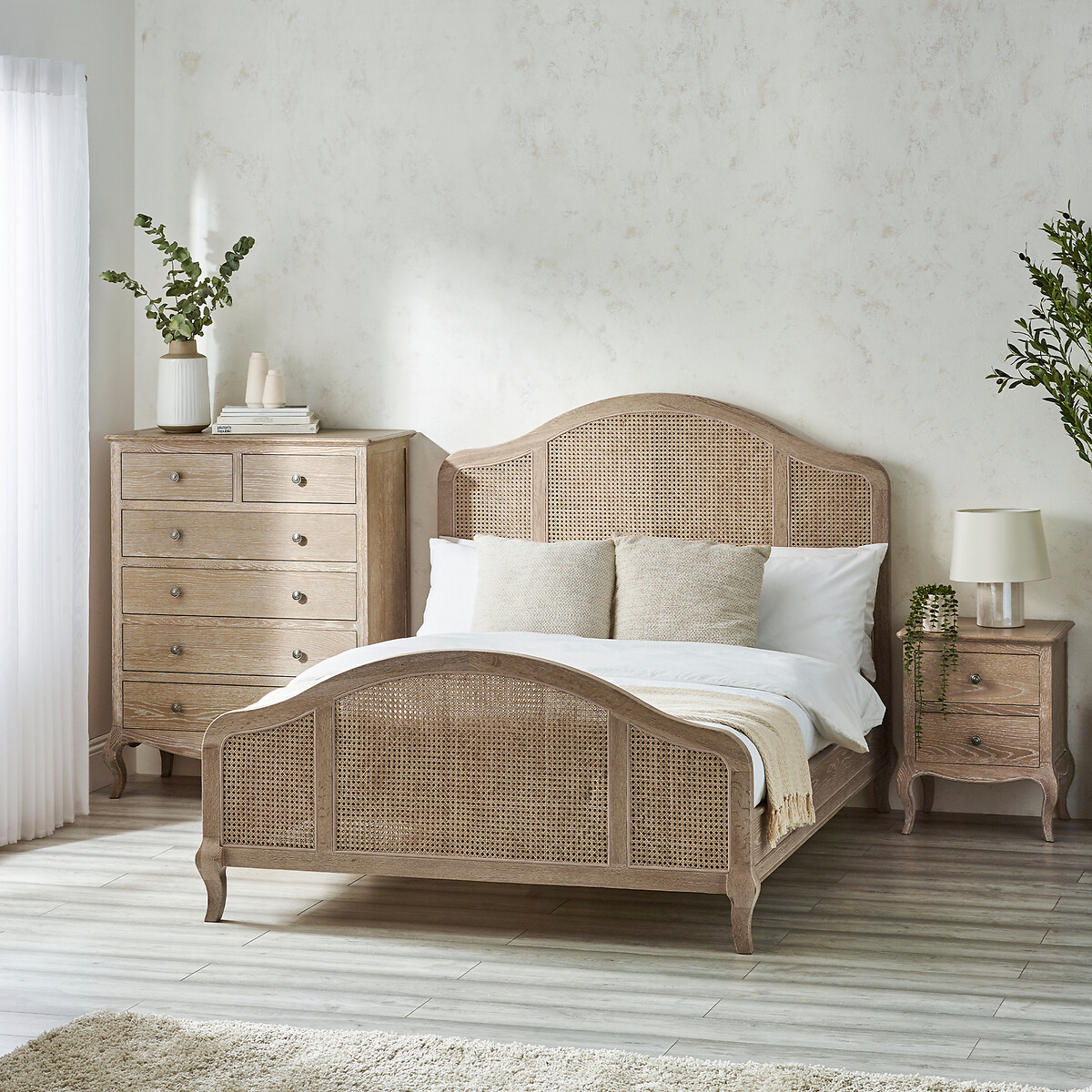 So'home Violette French-Style Rattan Bed Light Oak King Size (150 X 200Cm) - La Redoute - Image 1