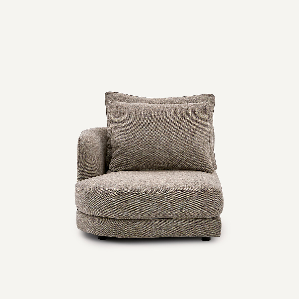 AM.PM Halve bank links, afgerond, modulair, van tweed, TIBERIO