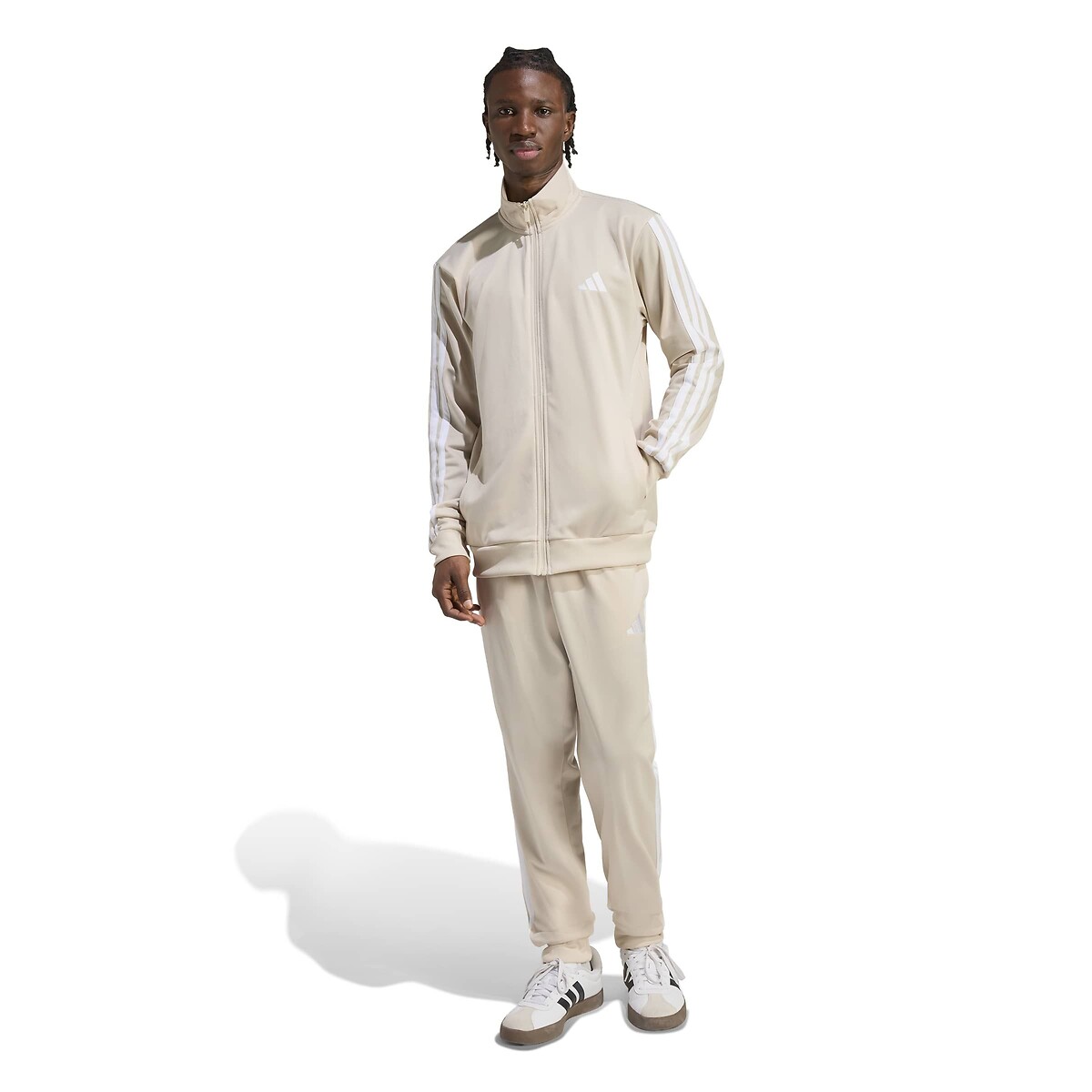 Adidas Sportswear Essential 3-Stripes Knitted Tracksuit Men's Beige Small
