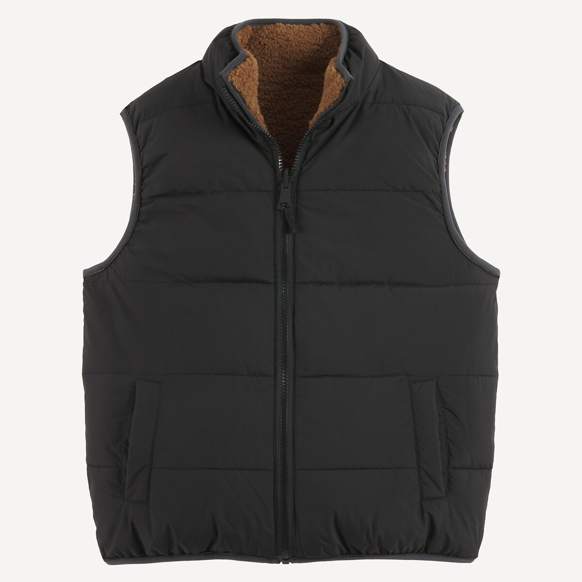 Blouson sans manches réversible en sherpa