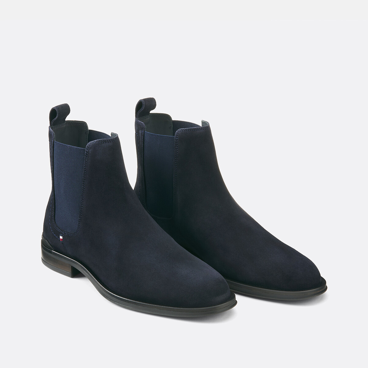 Tommy Hilfiger Corporate Suede Chelsea Boots Men's Navy Blue Size 45