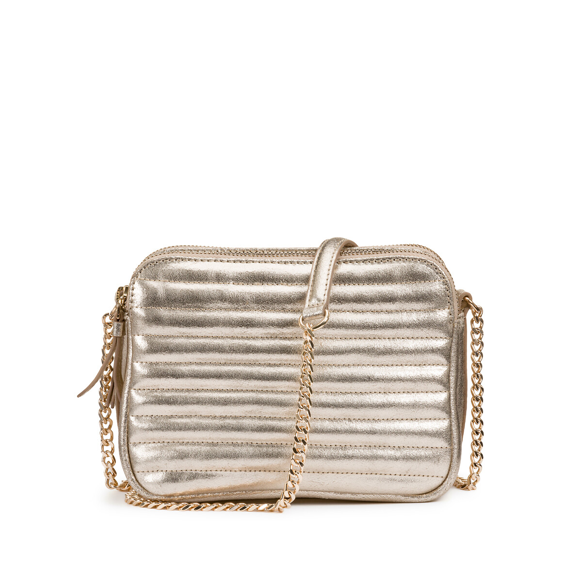 Bolso de piel acolchado, efecto metalizado. Talla talla única. Color Dorado
