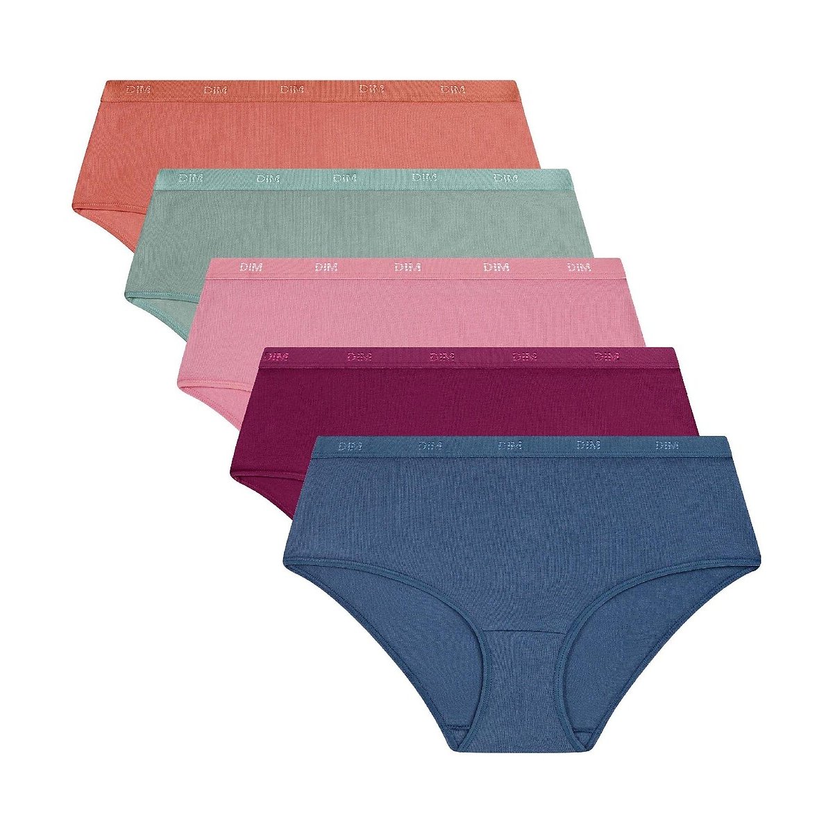 Dim Pack Of 5 Ecodim Les Pockets Shorts Women's Pale Pink Pack 12/14