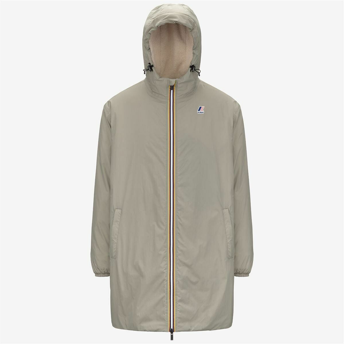 K-Way Women's Light Khaki Le Vrai 4.0 Eiffel East Orsetto Lined Windbreaker Small