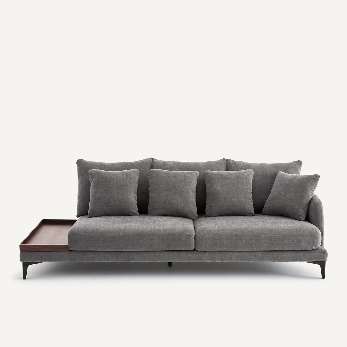 EMMANUEL GALLINA X AM.PM Halve bank met tafelblad, van polyester en katoen, MODERNISTE