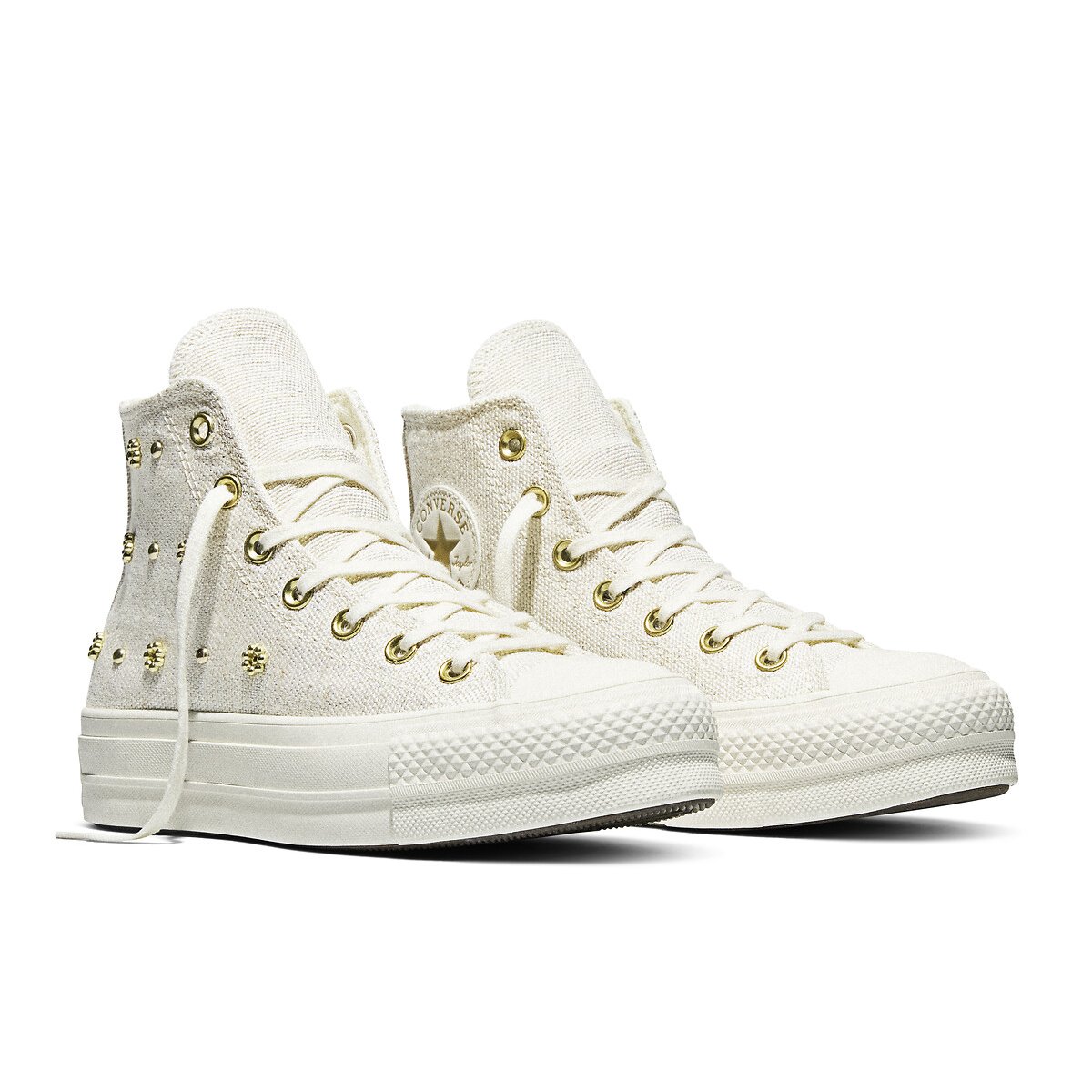 Baskets CHUCK TAYLOR ALL STAR LIFT HI SHINY HEATHERED CANVAS STUDS