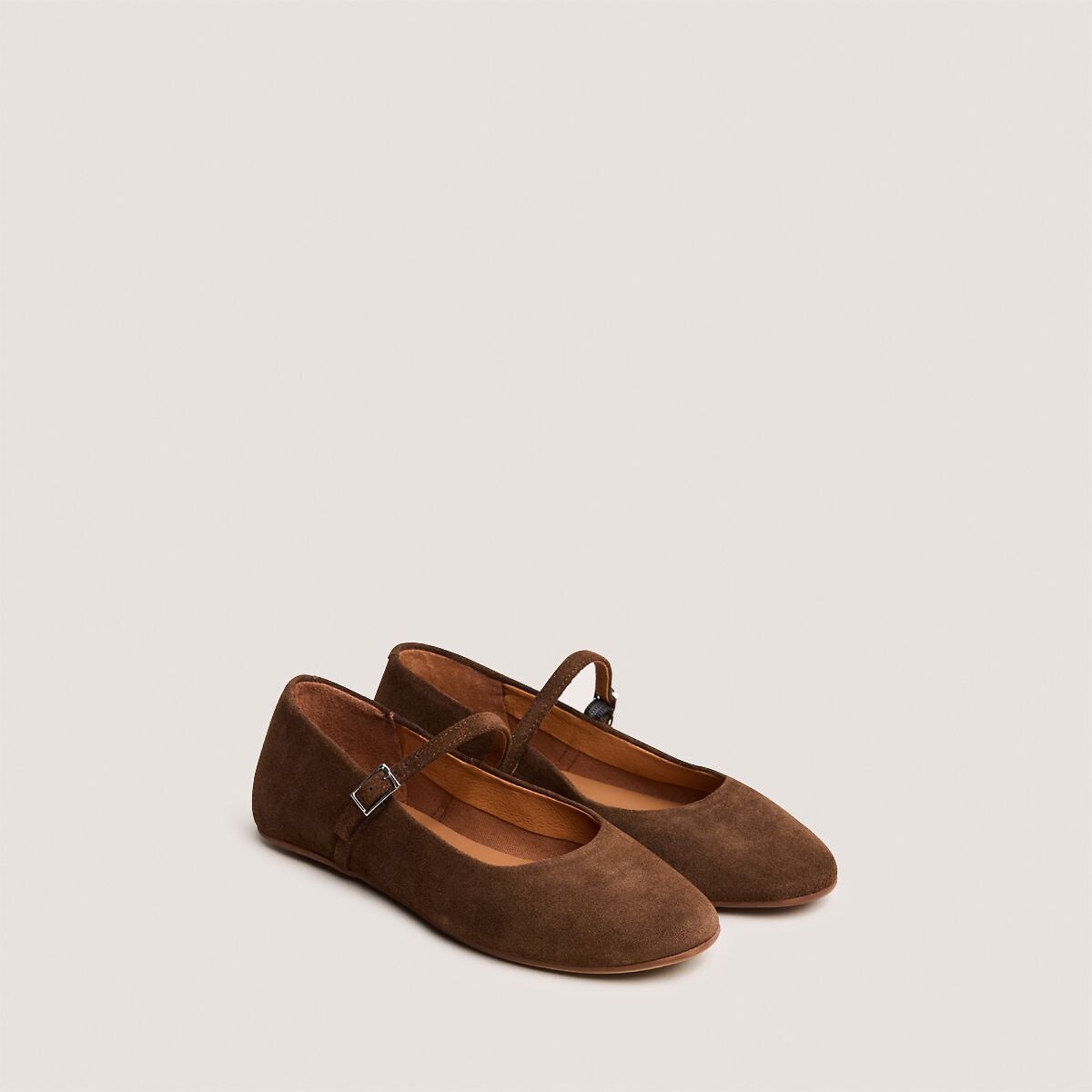Jonak Drima Suede Mary Jane Ballet Pumps Women's Brown Size 36 (3.5)