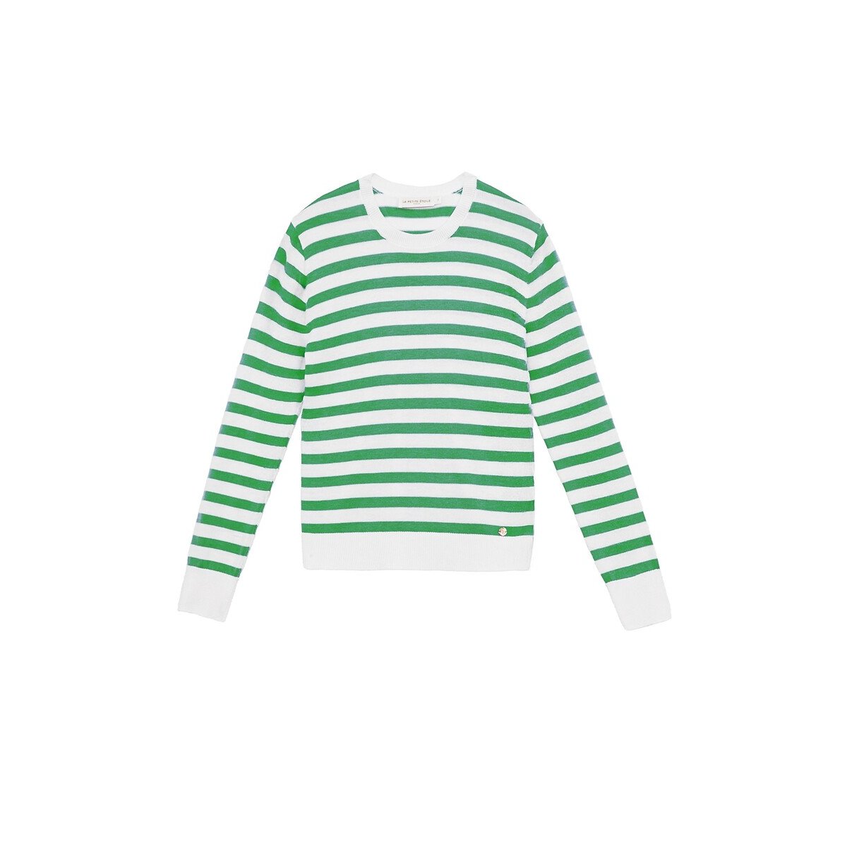 La Petite Etoile Melina Crew Neck Jumper Women's Ecru/Green Large